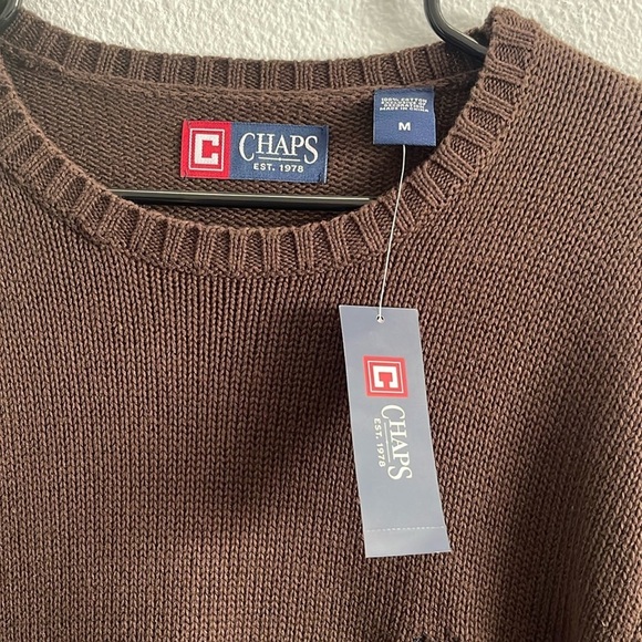 Chaps Crewneck Sweater 100% Cotton Size Medium - Picture 2 of 4